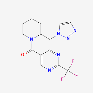 [2-(Triazol-1-ylmethyl)piperidin-1-yl]-[2-(trifluoromethyl)pyrimidin-5-yl]methanone