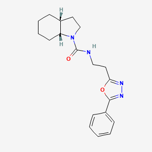 molecular formula C19H24N4O2 B7667614 (3aR,7aR)-N-[2-(5-phenyl-1,3,4-oxadiazol-2-yl)ethyl]-2,3,3a,4,5,6,7,7a-octahydroindole-1-carboxamide 