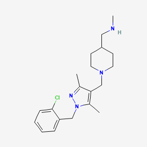 1-[1-[[1-[(2-chlorophenyl)methyl]-3,5-dimethylpyrazol-4-yl]methyl]piperidin-4-yl]-N-methylmethanamine