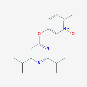 molecular formula C16H21N3O2 B7667655 4-(6-Methyl-1-oxidopyridin-1-ium-3-yl)oxy-2,6-di(propan-2-yl)pyrimidine 