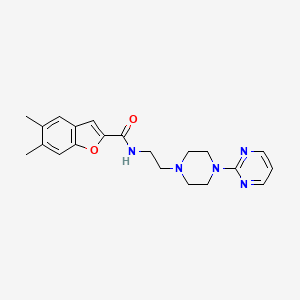 5,6-dimethyl-N-[2-(4-pyrimidin-2-ylpiperazin-1-yl)ethyl]-1-benzofuran-2-carboxamide