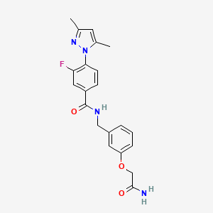 N-[[3-(2-amino-2-oxoethoxy)phenyl]methyl]-4-(3,5-dimethylpyrazol-1-yl)-3-fluorobenzamide