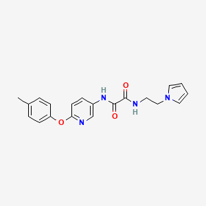 molecular formula C20H20N4O3 B7667673 N'-[6-(4-methylphenoxy)pyridin-3-yl]-N-(2-pyrrol-1-ylethyl)oxamide 