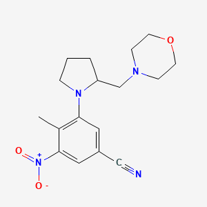 4-Methyl-3-[2-(morpholin-4-ylmethyl)pyrrolidin-1-yl]-5-nitrobenzonitrile