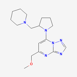 molecular formula C17H26N6O B7667733 5-(Methoxymethyl)-7-[2-(piperidin-1-ylmethyl)pyrrolidin-1-yl]-[1,2,4]triazolo[1,5-a]pyrimidine 