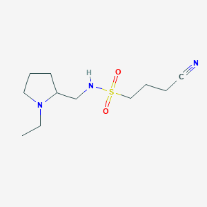 3-cyano-N-[(1-ethylpyrrolidin-2-yl)methyl]propane-1-sulfonamide