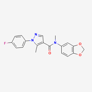 N-(1,3-benzodioxol-5-yl)-1-(4-fluorophenyl)-N,5-dimethylpyrazole-4-carboxamide