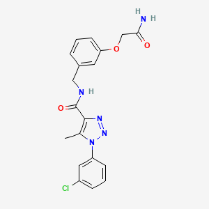 molecular formula C19H18ClN5O3 B7667753 N-[[3-(2-amino-2-oxoethoxy)phenyl]methyl]-1-(3-chlorophenyl)-5-methyltriazole-4-carboxamide 