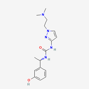 1-[1-[2-(dimethylamino)ethyl]pyrazol-3-yl]-3-[(1S)-1-(3-hydroxyphenyl)ethyl]urea