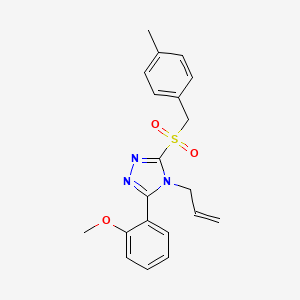 molecular formula C20H21N3O3S B7667849 3-(2-Methoxyphenyl)-5-[(4-methylphenyl)methylsulfonyl]-4-prop-2-enyl-1,2,4-triazole 