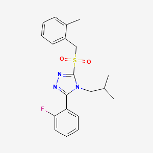 3-(2-Fluorophenyl)-5-[(2-methylphenyl)methylsulfonyl]-4-(2-methylpropyl)-1,2,4-triazole