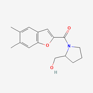 molecular formula C16H19NO3 B7667876 (5,6-Dimethyl-1-benzofuran-2-yl)-[2-(hydroxymethyl)pyrrolidin-1-yl]methanone 