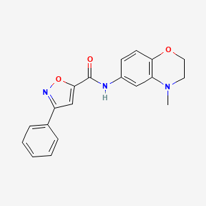 molecular formula C19H17N3O3 B7667901 N-(4-methyl-2,3-dihydro-1,4-benzoxazin-6-yl)-3-phenyl-1,2-oxazole-5-carboxamide 