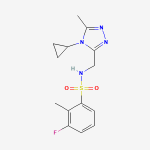 molecular formula C14H17FN4O2S B7667911 N-[(4-cyclopropyl-5-methyl-1,2,4-triazol-3-yl)methyl]-3-fluoro-2-methylbenzenesulfonamide 