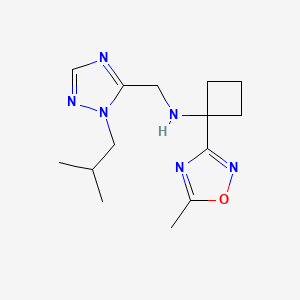 1-(5-methyl-1,2,4-oxadiazol-3-yl)-N-[[2-(2-methylpropyl)-1,2,4-triazol-3-yl]methyl]cyclobutan-1-amine