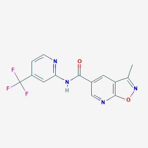 molecular formula C14H9F3N4O2 B7667986 3-methyl-N-[4-(trifluoromethyl)pyridin-2-yl]-[1,2]oxazolo[5,4-b]pyridine-5-carboxamide 