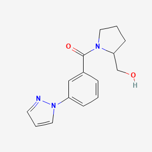 molecular formula C15H17N3O2 B7667989 [2-(Hydroxymethyl)pyrrolidin-1-yl]-(3-pyrazol-1-ylphenyl)methanone 