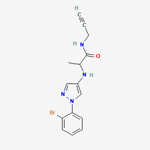 molecular formula C15H15BrN4O B7667997 2-[[1-(2-bromophenyl)pyrazol-4-yl]amino]-N-prop-2-ynylpropanamide 