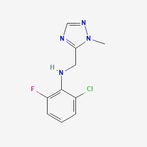 molecular formula C10H10ClFN4 B7668001 2-chloro-6-fluoro-N-[(2-methyl-1,2,4-triazol-3-yl)methyl]aniline 