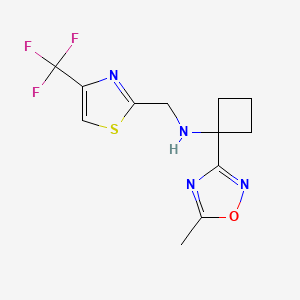 1-(5-methyl-1,2,4-oxadiazol-3-yl)-N-[[4-(trifluoromethyl)-1,3-thiazol-2-yl]methyl]cyclobutan-1-amine