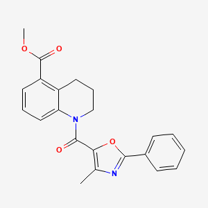 molecular formula C22H20N2O4 B7668020 methyl 1-(4-methyl-2-phenyl-1,3-oxazole-5-carbonyl)-3,4-dihydro-2H-quinoline-5-carboxylate 