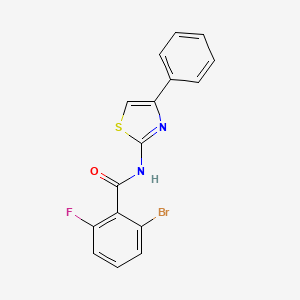 molecular formula C16H10BrFN2OS B7668037 2-bromo-6-fluoro-N-(4-phenyl-1,3-thiazol-2-yl)benzamide 