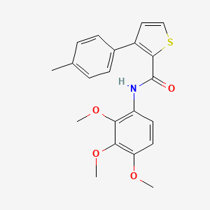 molecular formula C21H21NO4S B7668047 3-(4-methylphenyl)-N-(2,3,4-trimethoxyphenyl)thiophene-2-carboxamide 