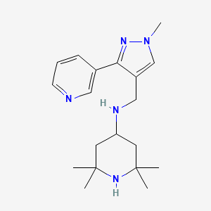 molecular formula C19H29N5 B7668063 2,2,6,6-tetramethyl-N-[(1-methyl-3-pyridin-3-ylpyrazol-4-yl)methyl]piperidin-4-amine 