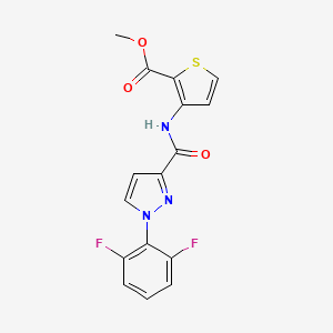 molecular formula C16H11F2N3O3S B7668067 Methyl 3-[[1-(2,6-difluorophenyl)pyrazole-3-carbonyl]amino]thiophene-2-carboxylate 