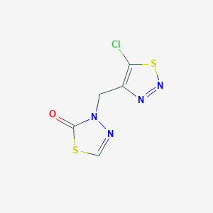 molecular formula C5H3ClN4OS2 B7668070 3-[(5-Chlorothiadiazol-4-yl)methyl]-1,3,4-thiadiazol-2-one 