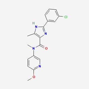 2-(3-chlorophenyl)-N-(6-methoxypyridin-3-yl)-N,5-dimethyl-1H-imidazole-4-carboxamide