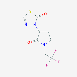 molecular formula C8H8F3N3O2S B7668130 3-[2-Oxo-1-(2,2,2-trifluoroethyl)pyrrolidin-3-yl]-1,3,4-thiadiazol-2-one 