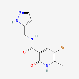 5-bromo-6-methyl-2-oxo-N-(1H-pyrazol-5-ylmethyl)-1H-pyridine-3-carboxamide