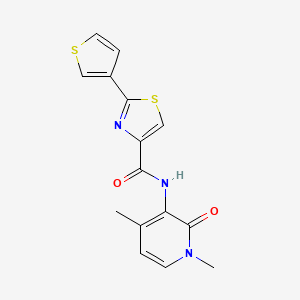 molecular formula C15H13N3O2S2 B7668147 N-(1,4-dimethyl-2-oxopyridin-3-yl)-2-thiophen-3-yl-1,3-thiazole-4-carboxamide 