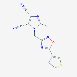 2-Methyl-1-[(5-thiophen-3-yl-1,2,4-oxadiazol-3-yl)methyl]imidazole-4,5-dicarbonitrile