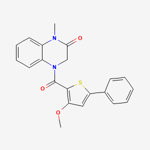 molecular formula C21H18N2O3S B7668171 4-(3-methoxy-5-phenylthiophene-2-carbonyl)-1-methyl-3H-quinoxalin-2-one 