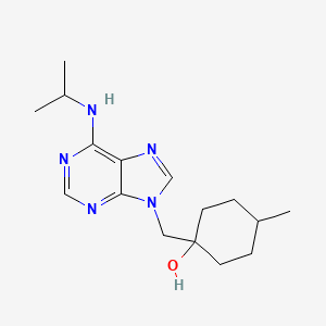 molecular formula C16H25N5O B7668179 4-Methyl-1-[[6-(propan-2-ylamino)purin-9-yl]methyl]cyclohexan-1-ol 