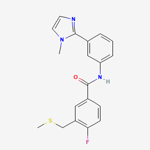 4-fluoro-N-[3-(1-methylimidazol-2-yl)phenyl]-3-(methylsulfanylmethyl)benzamide