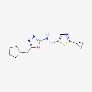 5-(cyclopentylmethyl)-N-[(2-cyclopropyl-1,3-thiazol-5-yl)methyl]-1,3,4-oxadiazol-2-amine