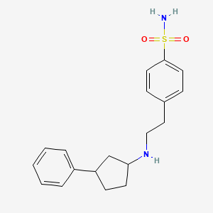 4-[2-[(3-Phenylcyclopentyl)amino]ethyl]benzenesulfonamide