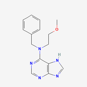 molecular formula C15H17N5O B7668270 N-benzyl-N-(2-methoxyethyl)-7H-purin-6-amine 