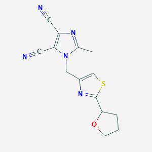 2-Methyl-1-[[2-(oxolan-2-yl)-1,3-thiazol-4-yl]methyl]imidazole-4,5-dicarbonitrile