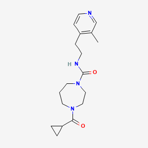 molecular formula C18H26N4O2 B7668305 4-(cyclopropanecarbonyl)-N-[2-(3-methylpyridin-4-yl)ethyl]-1,4-diazepane-1-carboxamide 