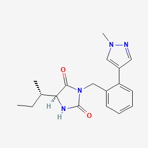 (5S)-5-[(2S)-butan-2-yl]-3-[[2-(1-methylpyrazol-4-yl)phenyl]methyl]imidazolidine-2,4-dione