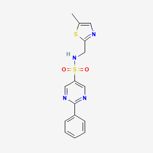 N-[(5-methyl-1,3-thiazol-2-yl)methyl]-2-phenylpyrimidine-5-sulfonamide