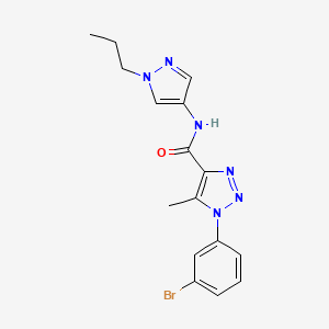 molecular formula C16H17BrN6O B7668346 1-(3-bromophenyl)-5-methyl-N-(1-propylpyrazol-4-yl)triazole-4-carboxamide 