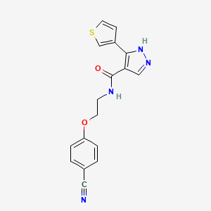 N-[2-(4-cyanophenoxy)ethyl]-5-thiophen-3-yl-1H-pyrazole-4-carboxamide