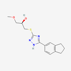 (2R)-1-[[5-(2,3-dihydro-1H-inden-5-yl)-1H-1,2,4-triazol-3-yl]sulfanyl]-3-methoxypropan-2-ol