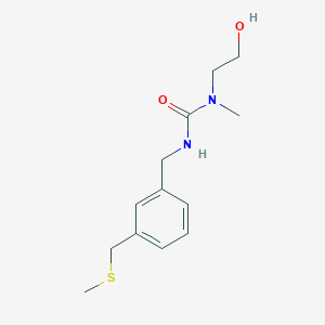 1-(2-Hydroxyethyl)-1-methyl-3-[[3-(methylsulfanylmethyl)phenyl]methyl]urea