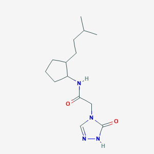 molecular formula C14H24N4O2 B7668384 N-[2-(3-methylbutyl)cyclopentyl]-2-(5-oxo-1H-1,2,4-triazol-4-yl)acetamide 